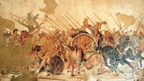 The Alexander Mosaic, dating from circa 100 BCE, is a Roman floor mosaic originally from the House of the Faun in Pompeii. It depicts a battle between the armies of Alexander the Great and Darius III of Persia and measures 2.72 x 5.13m (8 ft 11in x 16 ft 9in).<br/><br/>

The original is preserved in the Naples National Archaeological Museum. The mosaic is believed to be copy of an early 3rd Century BCE Hellenistic painting, possibly by Philoxenos of Eretria.