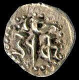 This anonymous gold coinage appears to have been initiated shortly before Rajaraja Chola invaded Lanka in 990 CE, and struck through the period when the Cholas dominated the island (1017-1070), and continued by closely similar coins struck for Vijayabahu (1055-1110) after he re-established Sinhala independence in 1070.<br/><br/>

Like other Lankan coins from around the 11th Century no date is indicated. It is not certain whether the Kahavanu was introduced at Ruhuna, the region in the south of the island to which the Sinhala court had been obliged to move as a result of Rajaraja's conquests.